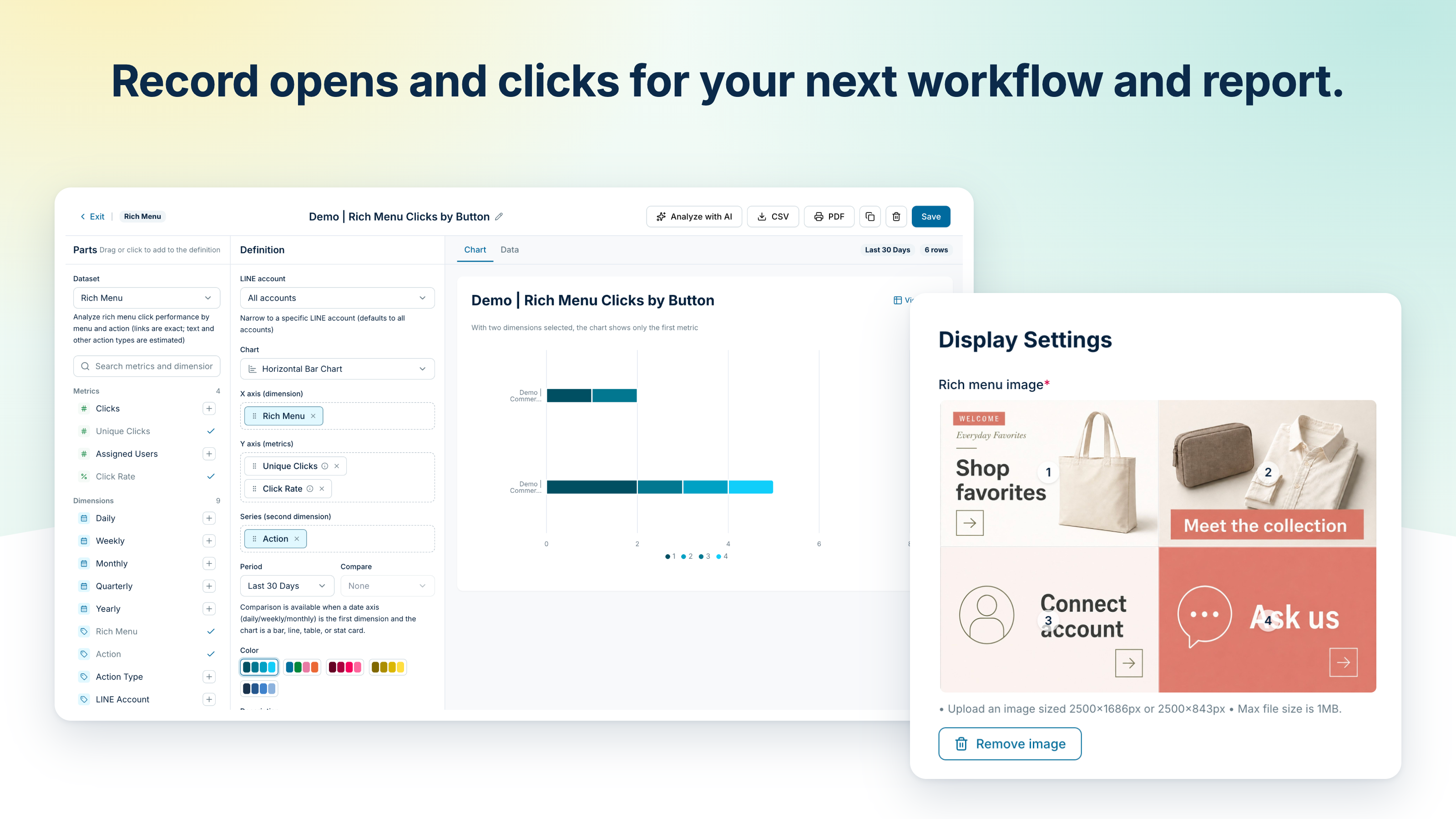 Record opens and clicks on contacts for workflows and reports